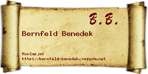Bernfeld Benedek névjegykártya