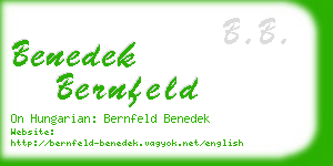 benedek bernfeld business card